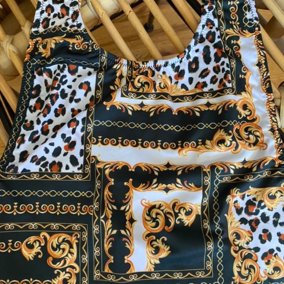 Scarf Leopard Print Swimsuit - Picture 4 of 4